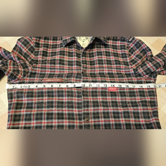 Diesel Red Plaid Flannel Men’s Button Up Long Sleeve Shirt Size S    V-BL - Picture 6 of 13